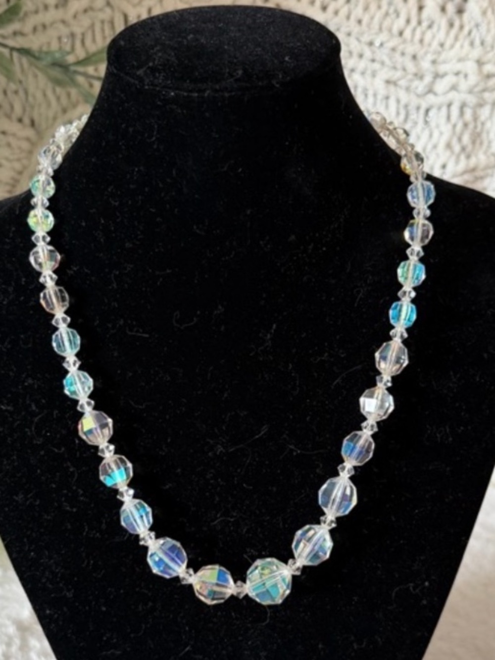 Vintage Crystal Aurora Borealis Necklace